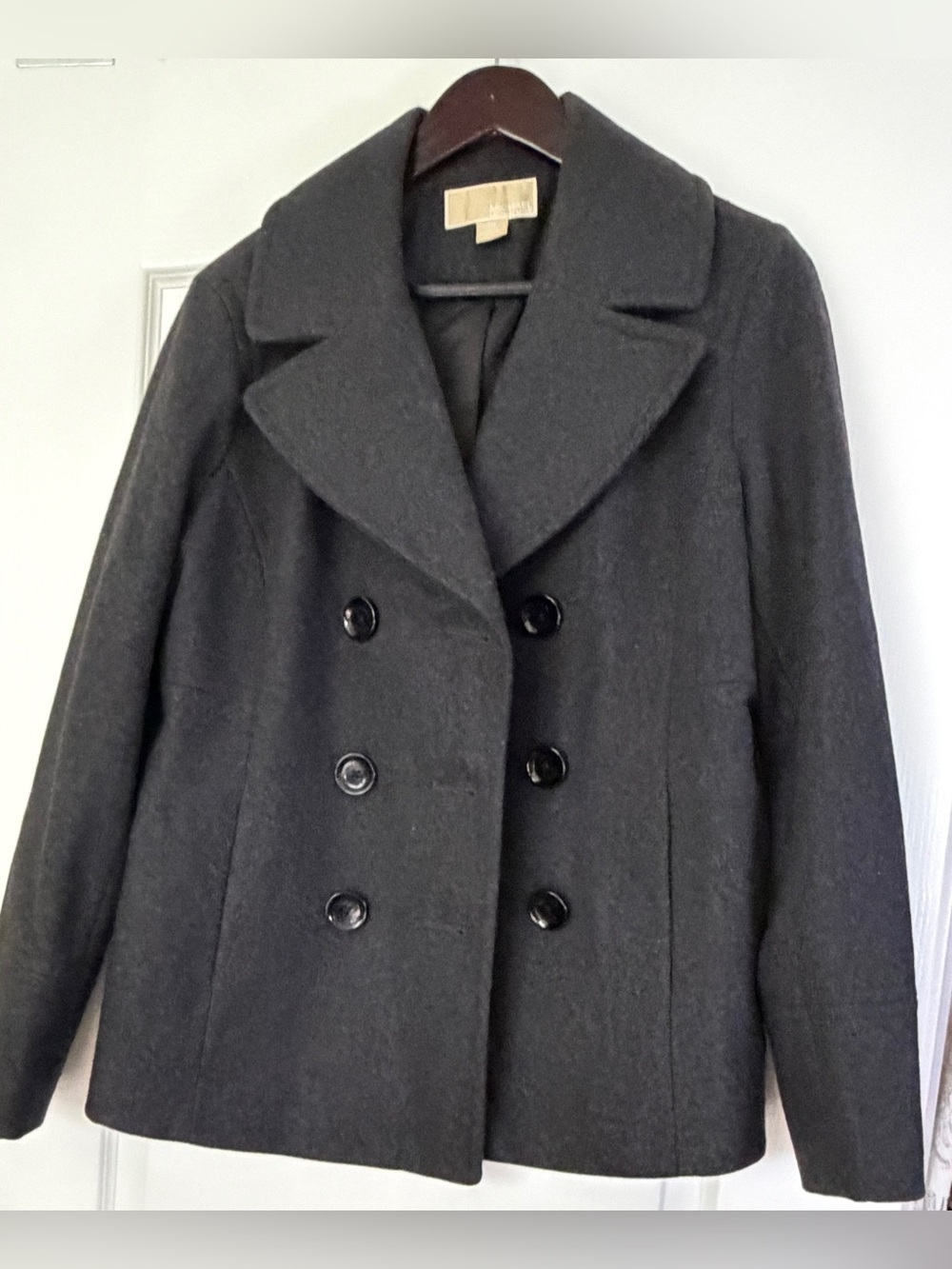 MICHAEL Michael Kors Wool Blend Peacoat XL Charcoal Gray Double Breasted Women’s